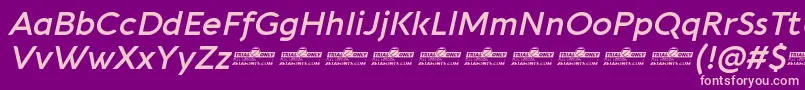 Aquawax Pro DemiBold Italic trial Font – Pink Fonts on Purple Background