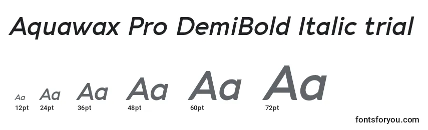 Tailles de police Aquawax Pro DemiBold Italic trial