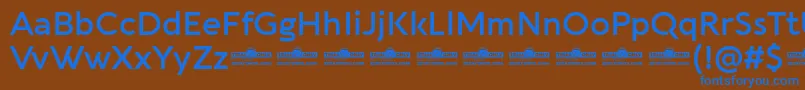 Aquawax Pro DemiBold trial-Schriftart – Blaue Schriften auf braunem Hintergrund