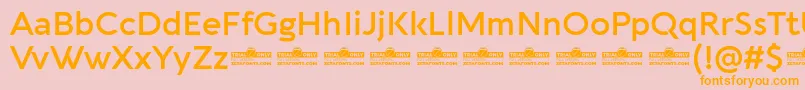 Aquawax Pro DemiBold trial Font – Orange Fonts on Pink Background