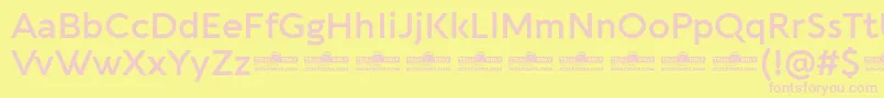 Aquawax Pro DemiBold trial Font – Pink Fonts on Yellow Background