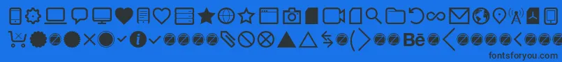 Aquawax Pro Pictograms Regular Font – Black Fonts on Blue Background