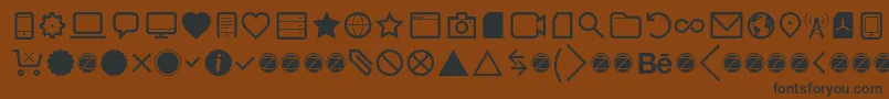 Czcionka Aquawax Pro Pictograms Regular – czarne czcionki na brązowym tle