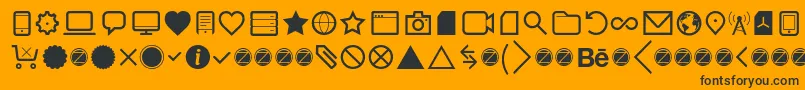 Aquawax Pro Pictograms Regular Font – Black Fonts on Orange Background