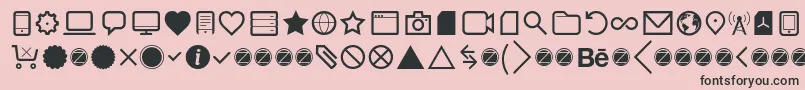 フォントAquawax Pro Pictograms Regular – ピンクの背景に黒い文字