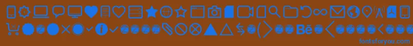 Aquawax Pro Pictograms Regular Font – Blue Fonts on Brown Background