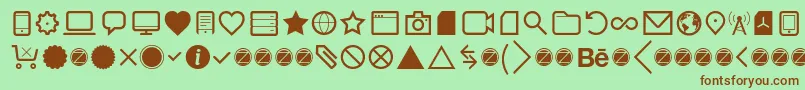 Czcionka Aquawax Pro Pictograms Regular – brązowe czcionki na zielonym tle