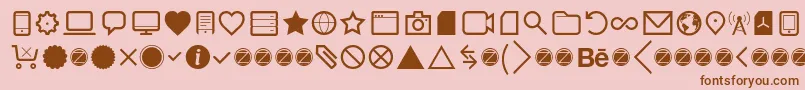 Aquawax Pro Pictograms Regular-fontti – ruskeat fontit vaaleanpunaisella taustalla