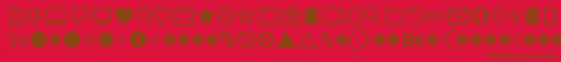 Aquawax Pro Pictograms Regular Font – Brown Fonts on Red Background