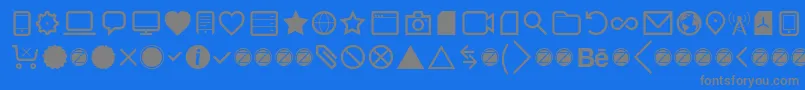 Aquawax Pro Pictograms Regular-Schriftart – Graue Schriften auf blauem Hintergrund