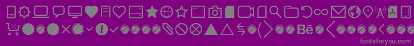 Fonte Aquawax Pro Pictograms Regular – fontes cinzas em um fundo violeta