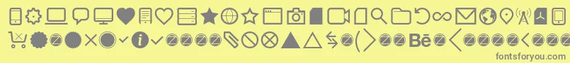 fuente Aquawax Pro Pictograms Regular – Fuentes Grises Sobre Fondo Amarillo