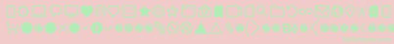 Aquawax Pro Pictograms Regular Font – Green Fonts on Pink Background