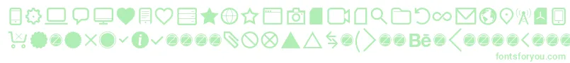 Aquawax Pro Pictograms Regular Font – Green Fonts on White Background