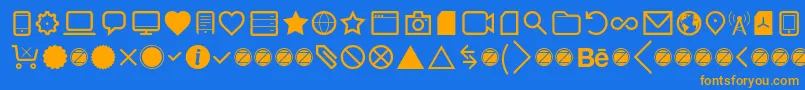 Police Aquawax Pro Pictograms Regular – polices orange sur fond bleu