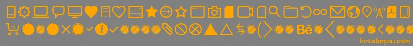 Fonte Aquawax Pro Pictograms Regular – fontes laranjas em um fundo cinza