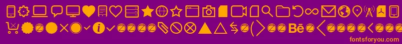 Fonte Aquawax Pro Pictograms Regular – fontes laranjas em um fundo violeta