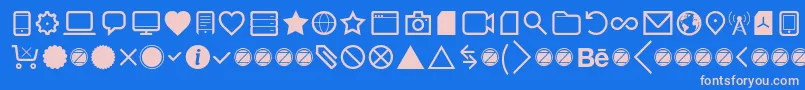 Aquawax Pro Pictograms Regular-Schriftart – Rosa Schriften auf blauem Hintergrund