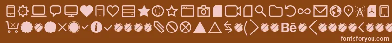 Aquawax Pro Pictograms Regular Font – Pink Fonts on Brown Background