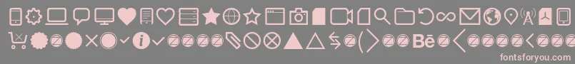 Aquawax Pro Pictograms Regular-fontti – vaaleanpunaiset fontit harmaalla taustalla