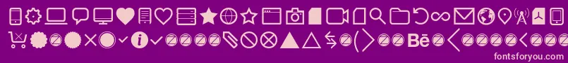 Aquawax Pro Pictograms Regular-fontti – vaaleanpunaiset fontit violetilla taustalla