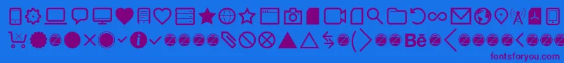 Шрифт Aquawax Pro Pictograms Regular – фиолетовые шрифты на синем фоне