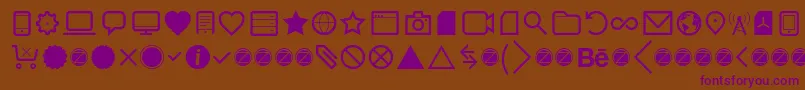 Aquawax Pro Pictograms Regular-fontti – violetit fontit ruskealla taustalla