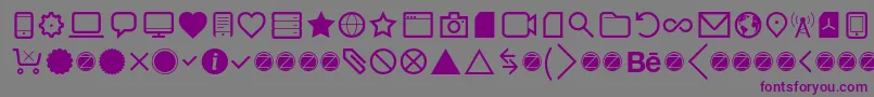 Aquawax Pro Pictograms Regular-fontti – violetit fontit harmaalla taustalla