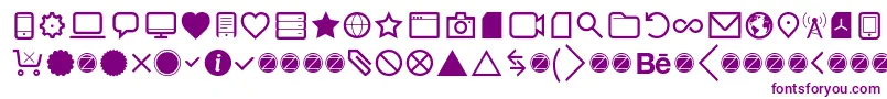 Czcionka Aquawax Pro Pictograms Regular – fioletowe czcionki na białym tle