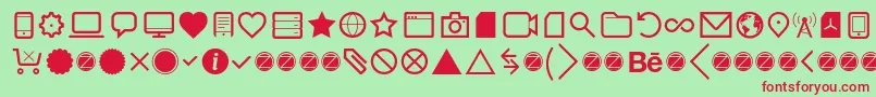 fuente Aquawax Pro Pictograms Regular – Fuentes Rojas Sobre Fondo Verde