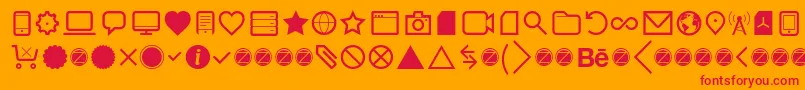 Czcionka Aquawax Pro Pictograms Regular – czerwone czcionki na pomarańczowym tle