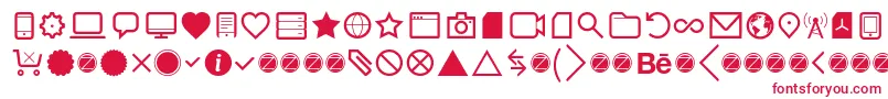 Aquawax Pro Pictograms Regular-fontti – punaiset fontit valkoisella taustalla