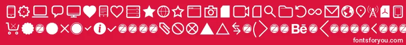 Aquawax Pro Pictograms Regular Font – White Fonts on Red Background