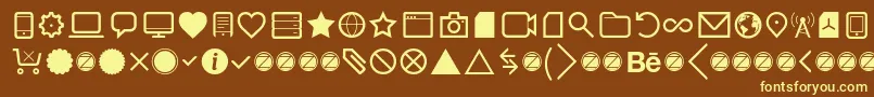 Aquawax Pro Pictograms Regular Font – Yellow Fonts on Brown Background