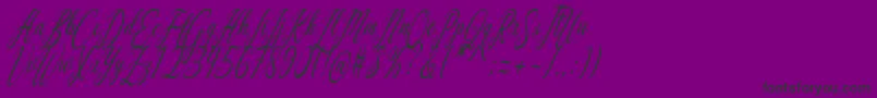 Aquilera Script Font – Black Fonts on Purple Background