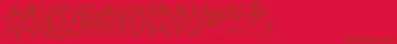 Aquilera Script-Schriftart – Braune Schriften auf rotem Hintergrund