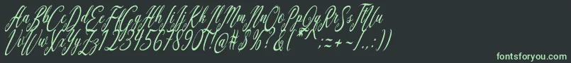 Aquilera Script Font – Green Fonts on Black Background