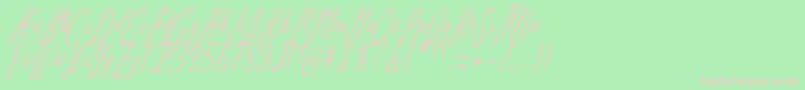 Aquilera Script-Schriftart – Rosa Schriften auf grünem Hintergrund