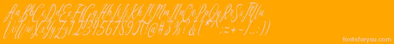 Police Aquilera Script – polices roses sur fond orange