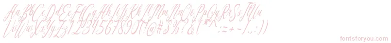Aquilera Script-Schriftart – Rosa Schriften auf weißem Hintergrund