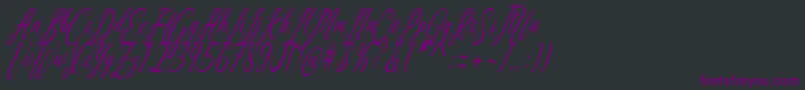 フォントAquilera Script – 黒い背景に紫のフォント