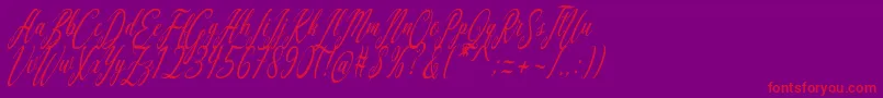 Шрифт Aquilera Script – красные шрифты на фиолетовом фоне