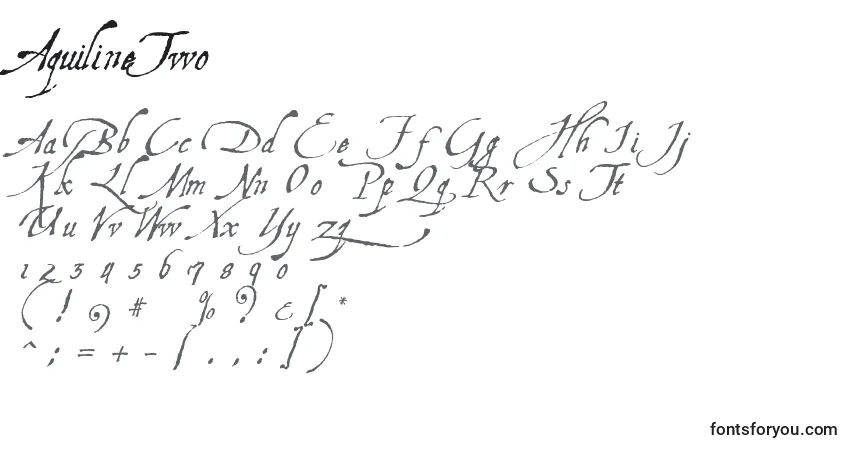 Schriftart AquilineTwo (119827) – Alphabet, Zahlen, spezielle Symbole