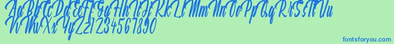 Aquilland Font – Blue Fonts on Green Background
