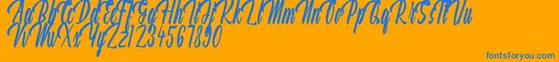 Aquilland Font – Blue Fonts on Orange Background