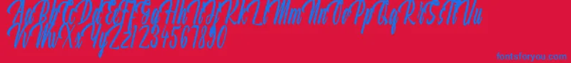 Aquilland Font – Blue Fonts on Red Background