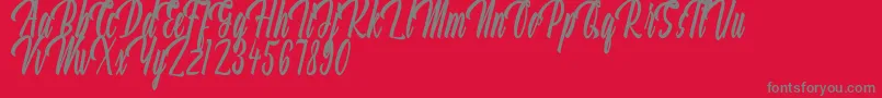 Aquilland Font – Gray Fonts on Red Background