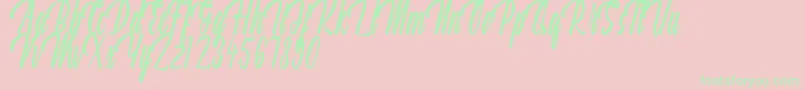 Aquilland Font – Green Fonts on Pink Background