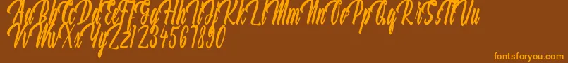 Aquilland Font – Orange Fonts on Brown Background