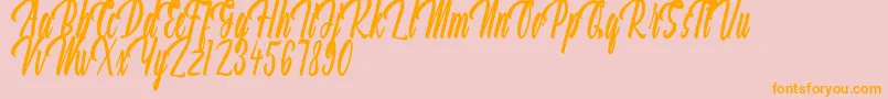 Aquilland Font – Orange Fonts on Pink Background
